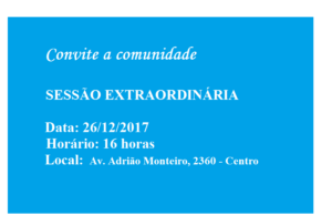 Convite para Sessão Extra-Ordinária