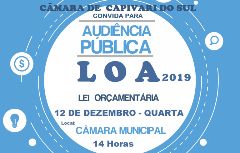 CONVITE AUDIÊNCIA PÚBLICA LOA 2019