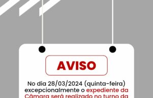 Aviso Horario Expediente em 28/03/2024