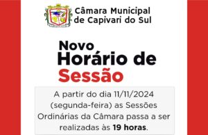Novo horário apartir de 11/11/2024