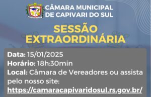 Sessão Extraordinária 15/01/2025 as 18h:30min