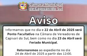 Ponto Facultativo dia 22 de Abril de 2025