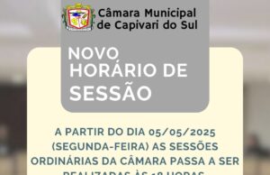 Novo horário de Sessão