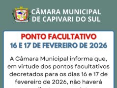 Ponto Facultativo dia 16 e 17 de Fevereiro de 2026