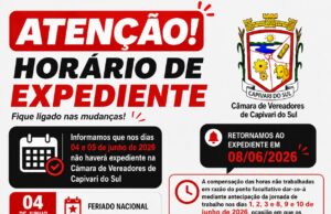 ATENÇÃO! HORÁRIO DE EXPEDIENTE